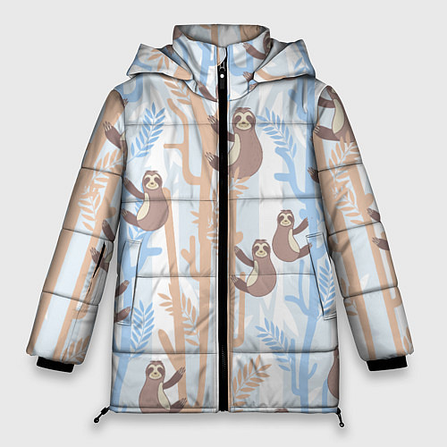 Женская зимняя куртка Ленивец стайл / 3D-Черный – фото 1