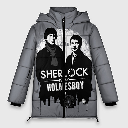 Женская зимняя куртка Sherlock Holmesboy / 3D-Черный – фото 1