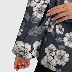 Куртка зимняя женская Цветочный букет, цвет: 3D-черный — фото 2