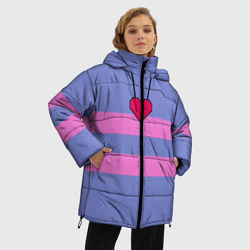 Женская зимняя куртка UNDERTALE FRISK / 3D-Светло-серый – фото 3
