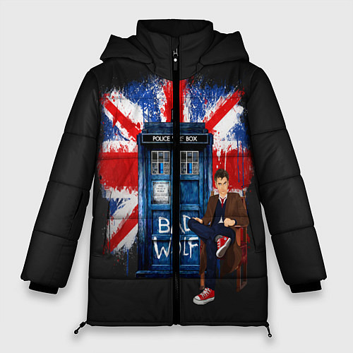 Женская зимняя куртка Doctor Who: Bad Wolf / 3D-Черный – фото 1