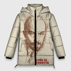 Куртка зимняя женская Ленин, цвет: 3D-черный