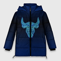 Куртка зимняя женская Знаки Зодиака Телец, цвет: 3D-светло-серый