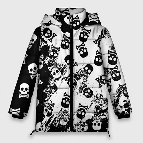 Женская зимняя куртка Черепа / 3D-Черный – фото 1