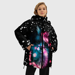 Куртка зимняя женская ЛИСЁНОК НОВОГОДНИЙ, цвет: 3D-черный — фото 2