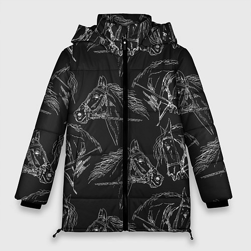 Женская зимняя куртка Кони / 3D-Черный – фото 1