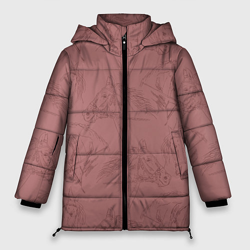 Женская зимняя куртка Кони / 3D-Черный – фото 1