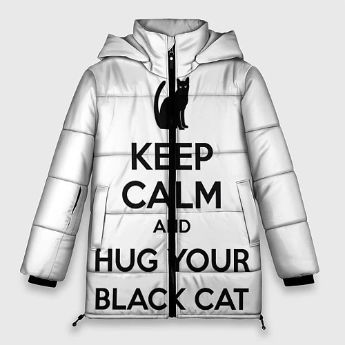 Женская зимняя куртка Обними своего черного кота / 3D-Черный – фото 1