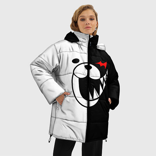 Женская зимняя куртка MONOKUMA КАПЮШОН / 3D-Светло-серый – фото 3