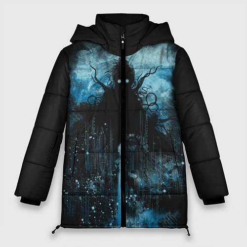 Женская зимняя куртка Ктулху / 3D-Черный – фото 1