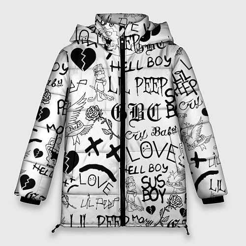 Женская зимняя куртка LIL PEEP LOGOBOMBING / 3D-Черный – фото 1