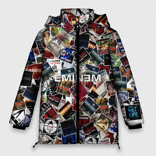 Женская зимняя куртка Дискография EMINEM / 3D-Черный – фото 1