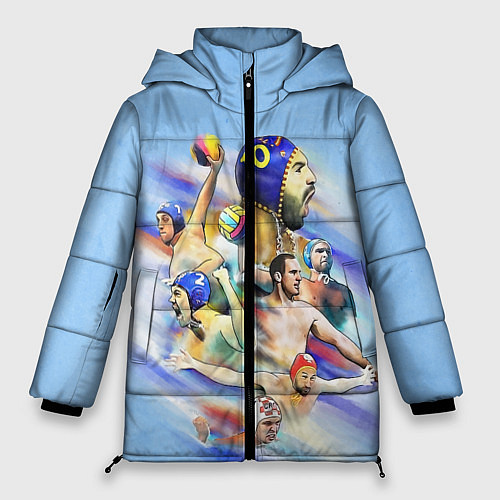 Женская зимняя куртка Water polo players / 3D-Черный – фото 1