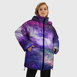 Куртка зимняя женская Фрактал космос, цвет: 3D-черный — фото 2