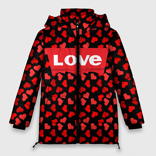 Женская зимняя куртка Love / 3D-Черный – фото 1