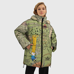 Куртка зимняя женская Adventure time Map, цвет: 3D-красный — фото 2