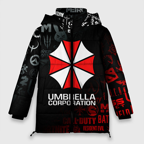 Женская зимняя куртка RESIDENT EVIL UMBRELLA CORP / 3D-Красный – фото 1