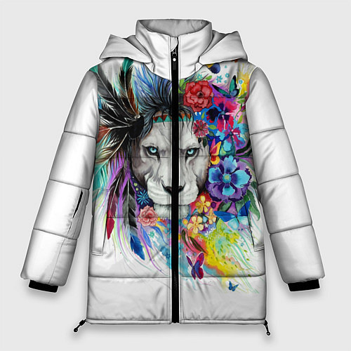 Женская зимняя куртка Лев / 3D-Черный – фото 1
