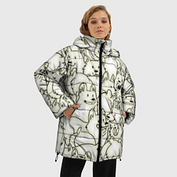 Куртка зимняя женская Корги ЧБ, цвет: 3D-черный — фото 2
