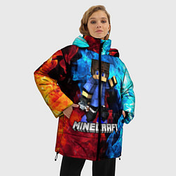 Куртка зимняя женская Minecraft Майнкрафт, цвет: 3D-светло-серый — фото 2