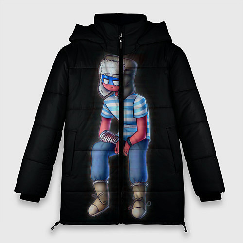 Женская зимняя куртка CountryHumans - Россия / 3D-Черный – фото 1