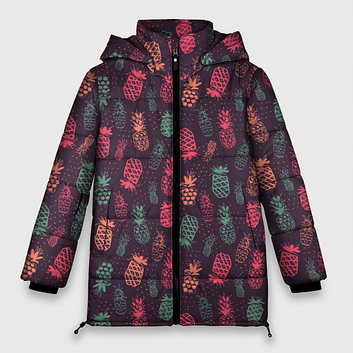 Женская зимняя куртка Ананасовый экспресс / 3D-Черный – фото 1