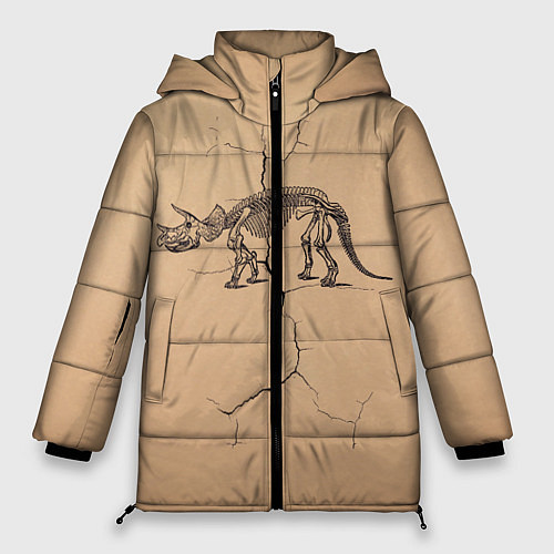 Женская зимняя куртка Triceratops skeleton / 3D-Черный – фото 1