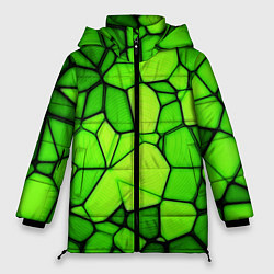 Куртка зимняя женская Зеленая мозаика, цвет: 3D-черный