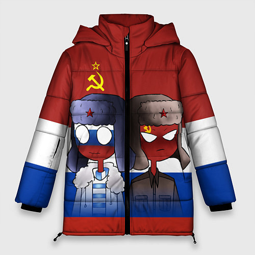 Женская зимняя куртка СССР - Россия / 3D-Светло-серый – фото 1