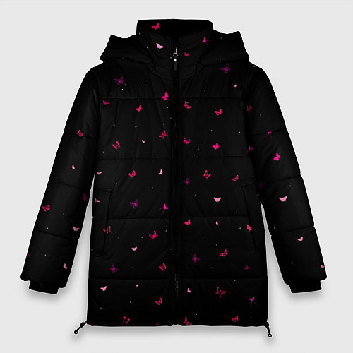 Женская зимняя куртка Butterflies night / 3D-Черный – фото 1