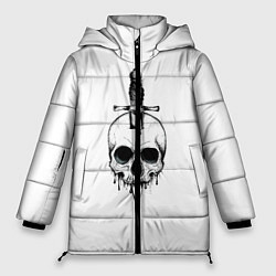 Куртка зимняя женская Череп, цвет: 3D-светло-серый