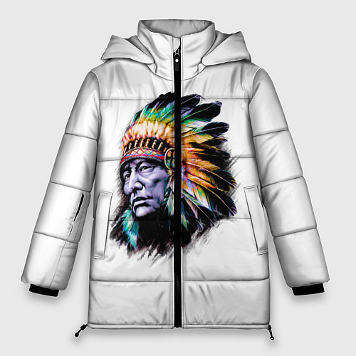 Женская зимняя куртка Индеец / 3D-Черный – фото 1
