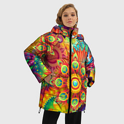 Куртка зимняя женская Психоделия Яркая, цвет: 3D-светло-серый — фото 2