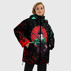 Куртка зимняя женская KIMETSU NO YAIBA, цвет: 3D-красный — фото 2