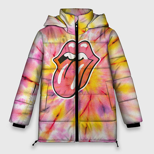 Женская зимняя куртка Rolling Stones tie-dye / 3D-Черный – фото 1