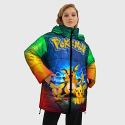 Куртка зимняя женская Pikachu, цвет: 3D-светло-серый — фото 2