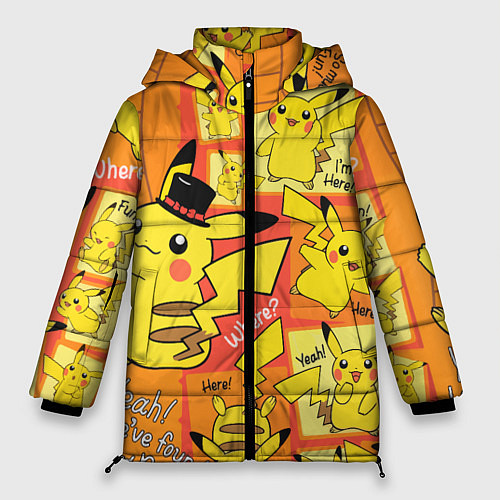 Женская зимняя куртка Pikachu / 3D-Черный – фото 1
