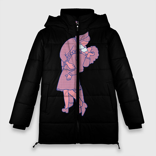 Женская зимняя куртка Covid-19 love короналюбовь / 3D-Черный – фото 1