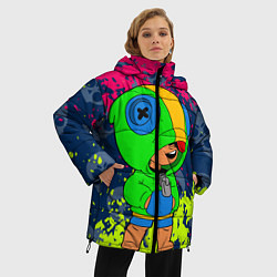 Куртка зимняя женская Brawl Stars Leon краски, цвет: 3D-красный — фото 2