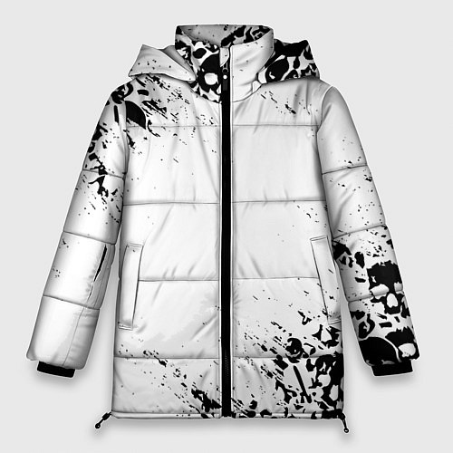 Женская зимняя куртка БЕЛЫЕ ЧЕРЕПА / 3D-Черный – фото 1