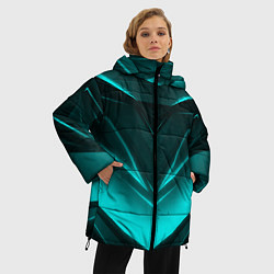 Куртка зимняя женская NEON GEOMETRY STRIPES, цвет: 3D-черный — фото 2