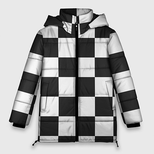 Женская зимняя куртка Шахматка / 3D-Красный – фото 1