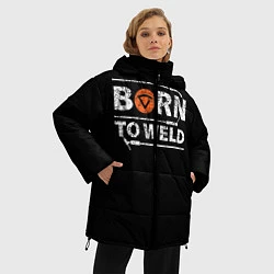 Куртка зимняя женская Рожден для сварки, цвет: 3D-черный — фото 2