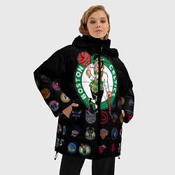 Куртка зимняя женская Boston Celtics 1, цвет: 3D-светло-серый — фото 2