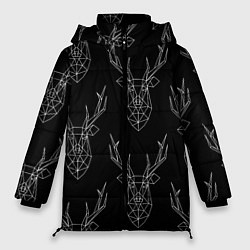 Куртка зимняя женская Геометрический олень, цвет: 3D-черный