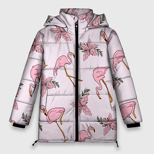 Женская зимняя куртка Розовый фламинго / 3D-Черный – фото 1