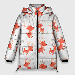 Куртка зимняя женская Милый олень, цвет: 3D-черный