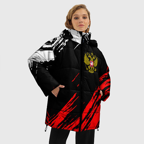 Женская зимняя куртка РОССИЯ / 3D-Светло-серый – фото 3