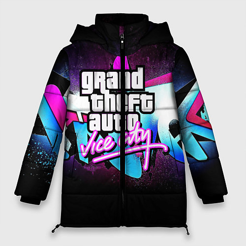 Женская зимняя куртка GTA:vice city / 3D-Черный – фото 1