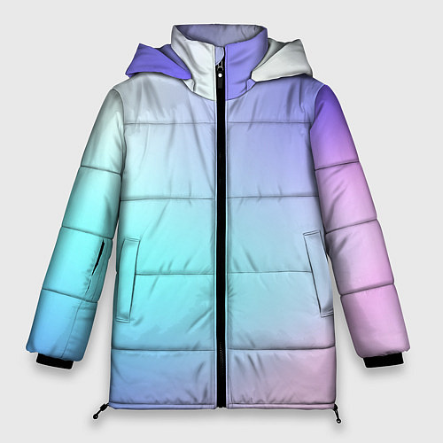 Женская зимняя куртка Небесно голубой градиентный / 3D-Черный – фото 1